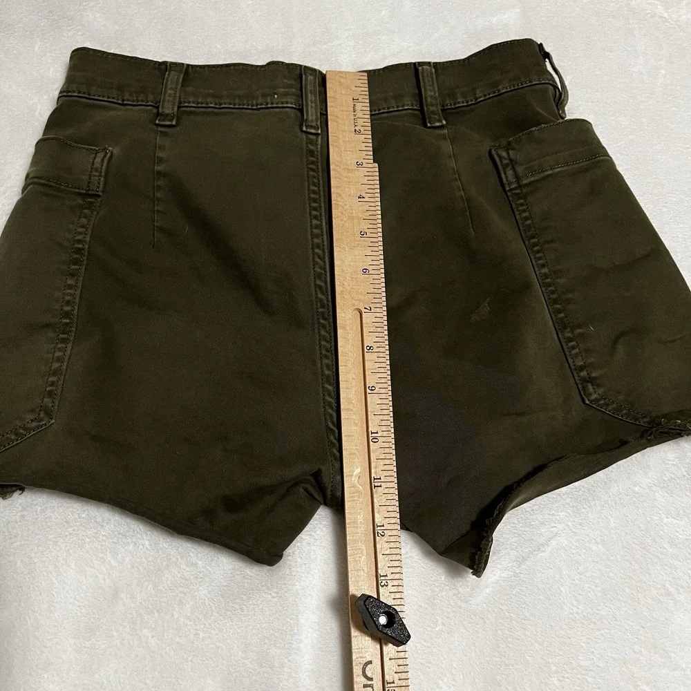 FRAME WASHED FATIGUE HIGH WAIST PATH‎ POCKETS UTILITY SHORTS SIZE 24 Green